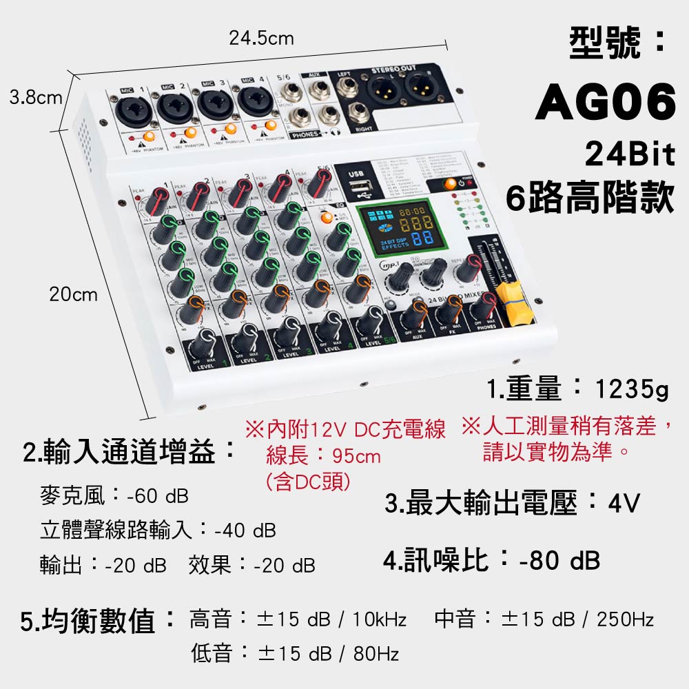 AG04/G06高階直播級DSP效果混音器|48V幻象XLR|支援有線轉無電容動圈麥克風 AG04/G06高階直播級DSP效果混音器|48V幻象XLR|支援有線轉無電容動圈麥克風
