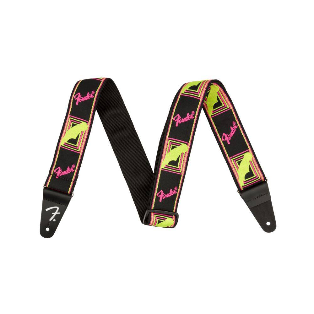 Fender Neon Monogrammed Strap Pink and Yellow 背帶