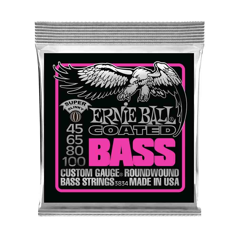 Ernie Ball Super Slinky Coated 3834 超薄鍍膜 電貝斯套弦 45-100