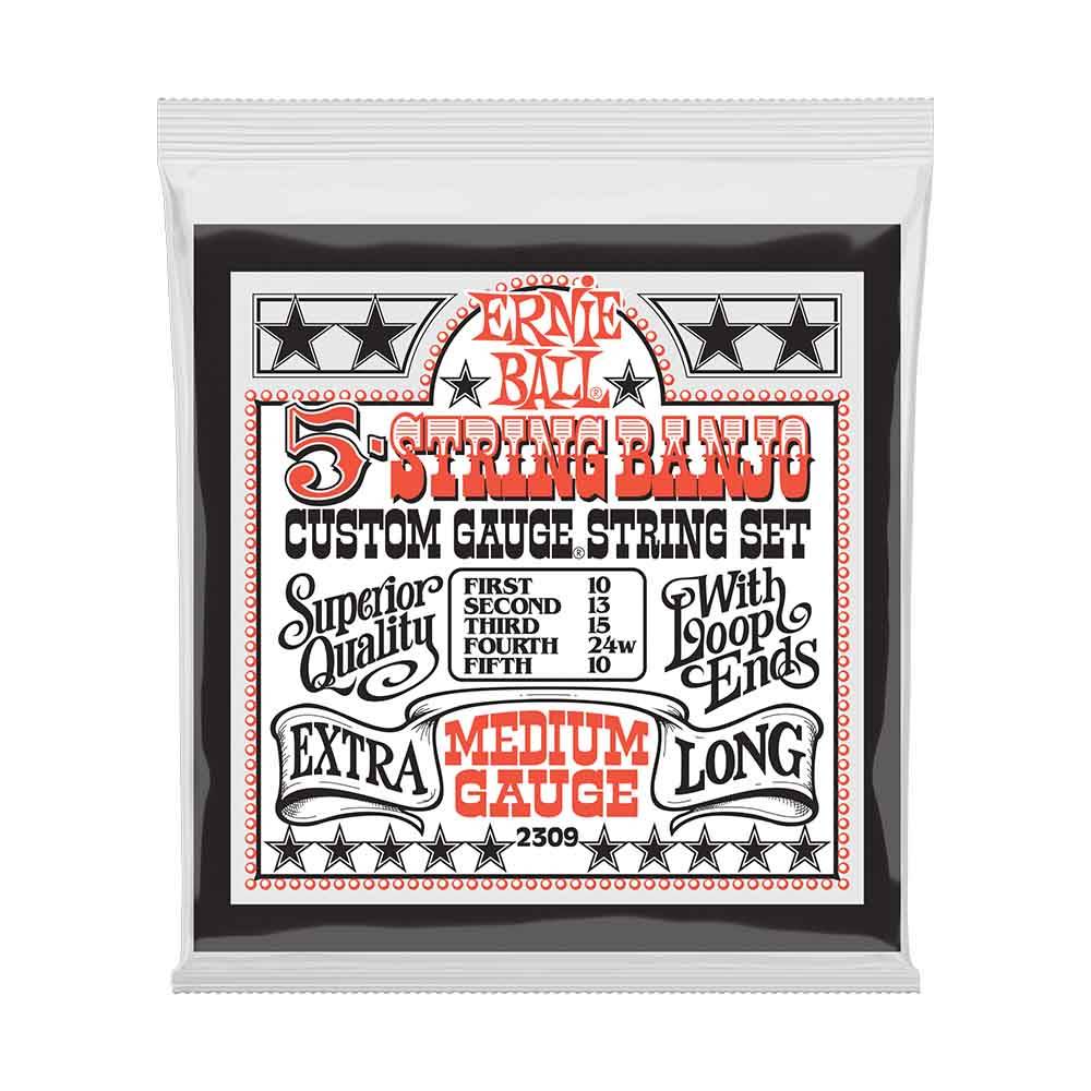 Ernie Ball Medium 5-String Loop End Stainless Steel Banjo 2309 經典不鏽鋼 10-10