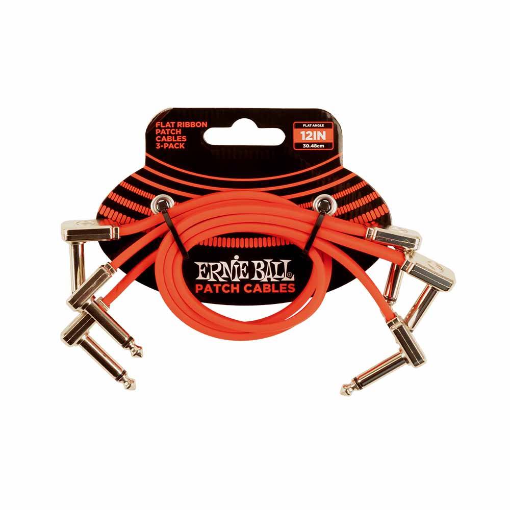 Ernie Ball Flat Ribbon Patch Cable 12in 導線三入組 (共3色)