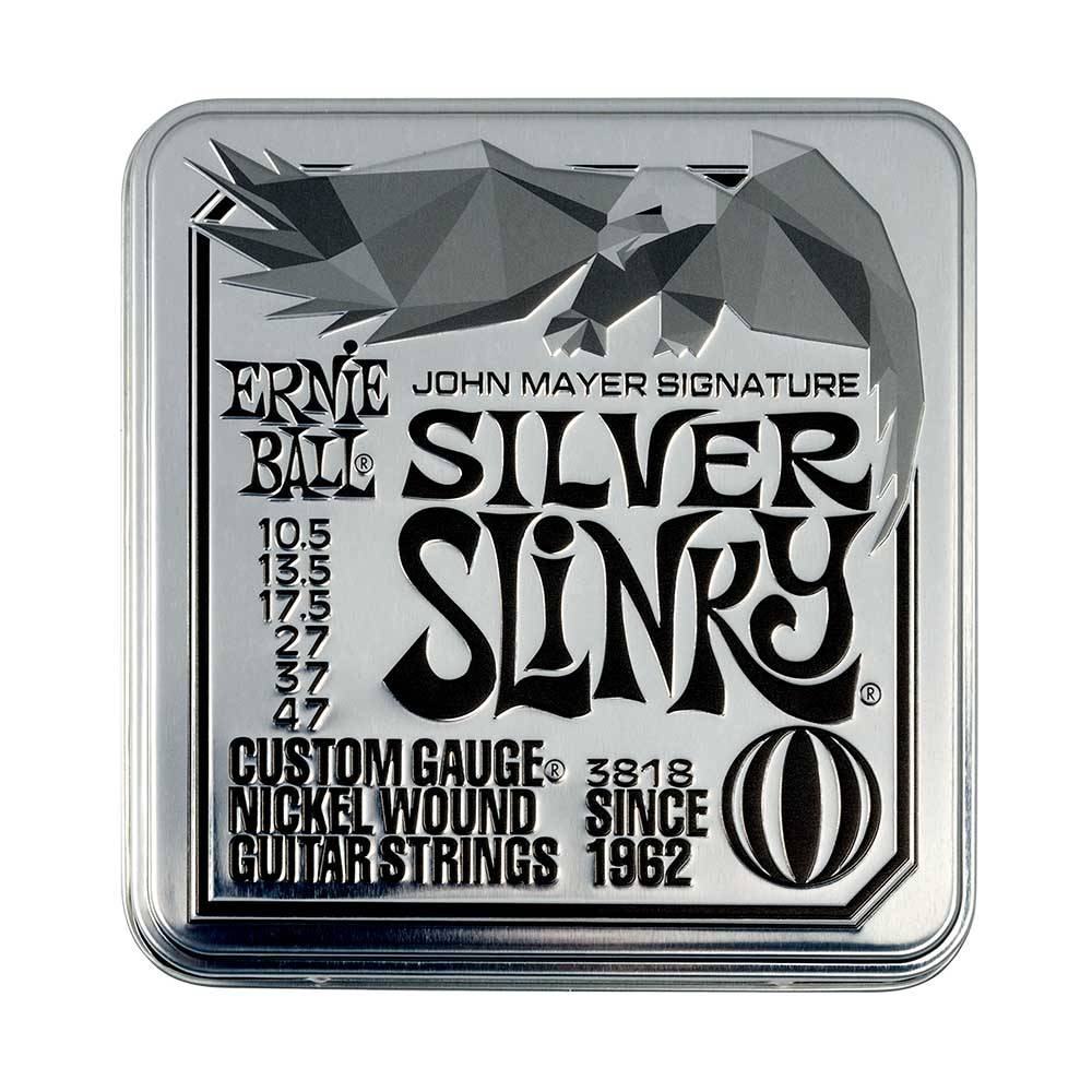 Ernie Ball John Mayer Silver Slinky Signature Electric Guitar Strings 3818 電吉他套弦 (3入鐵盒裝) 10.5-47