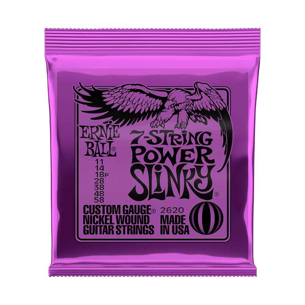 Ernie Ball Power Slinky 2620 鎳纏繞 電吉他七弦套弦 11-58