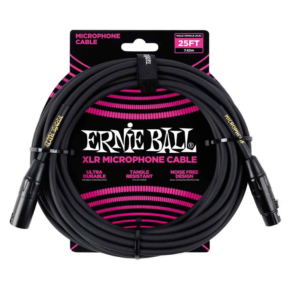 Ernie Ball Classic XLR Microphone Cable - Black 25ft 6073 麥克風線