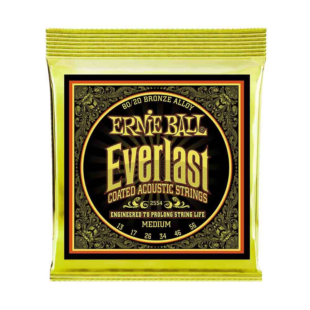Ernie Ball Everlast Medium Coated 80/20 Bronze 2554 超薄鍍膜 民謠吉他套弦 13-56