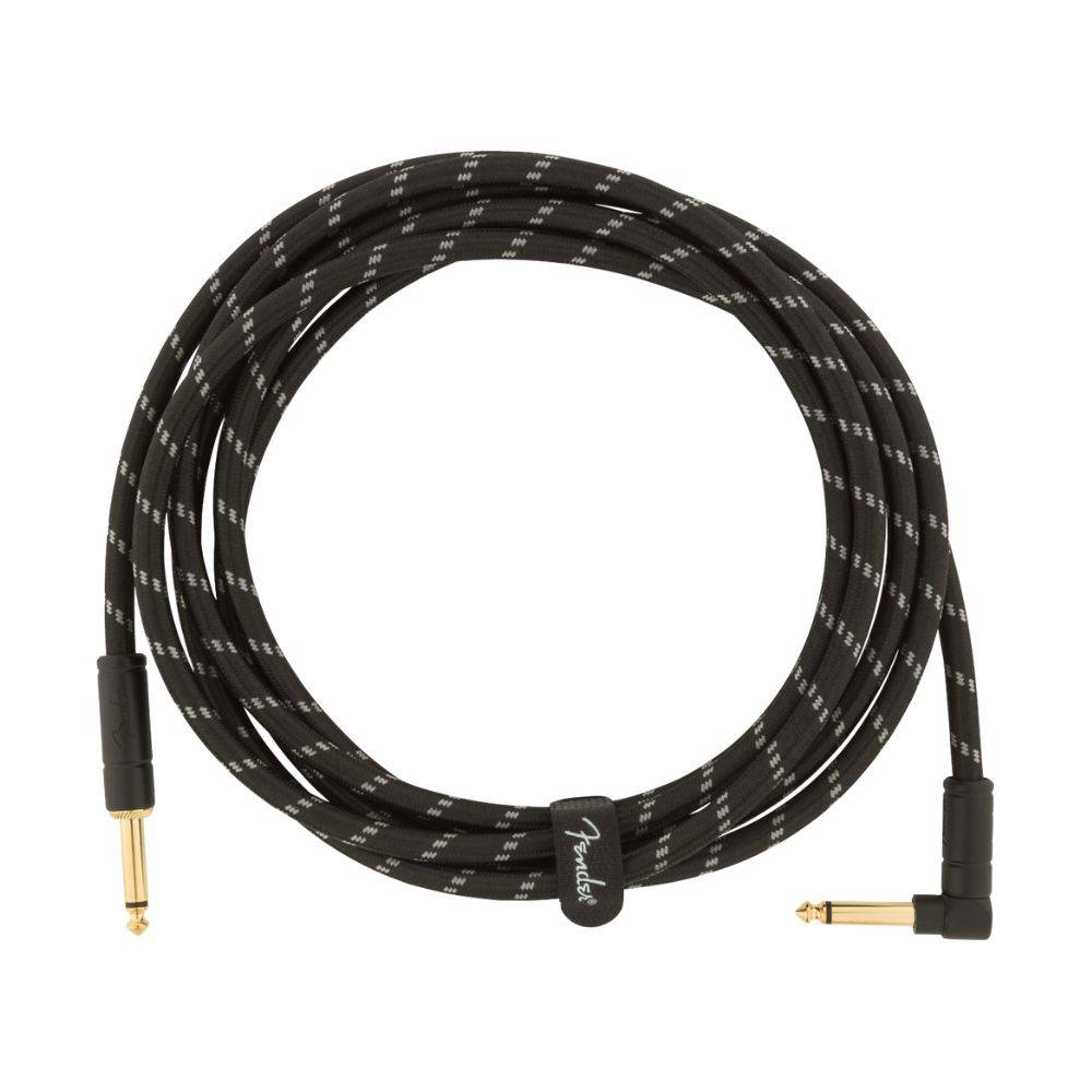 Fender Deluxe Series Tweed Instrument Cables - Black Tweed S/A 吉他導線 (10ft/15ft/18.6ft/25ft)