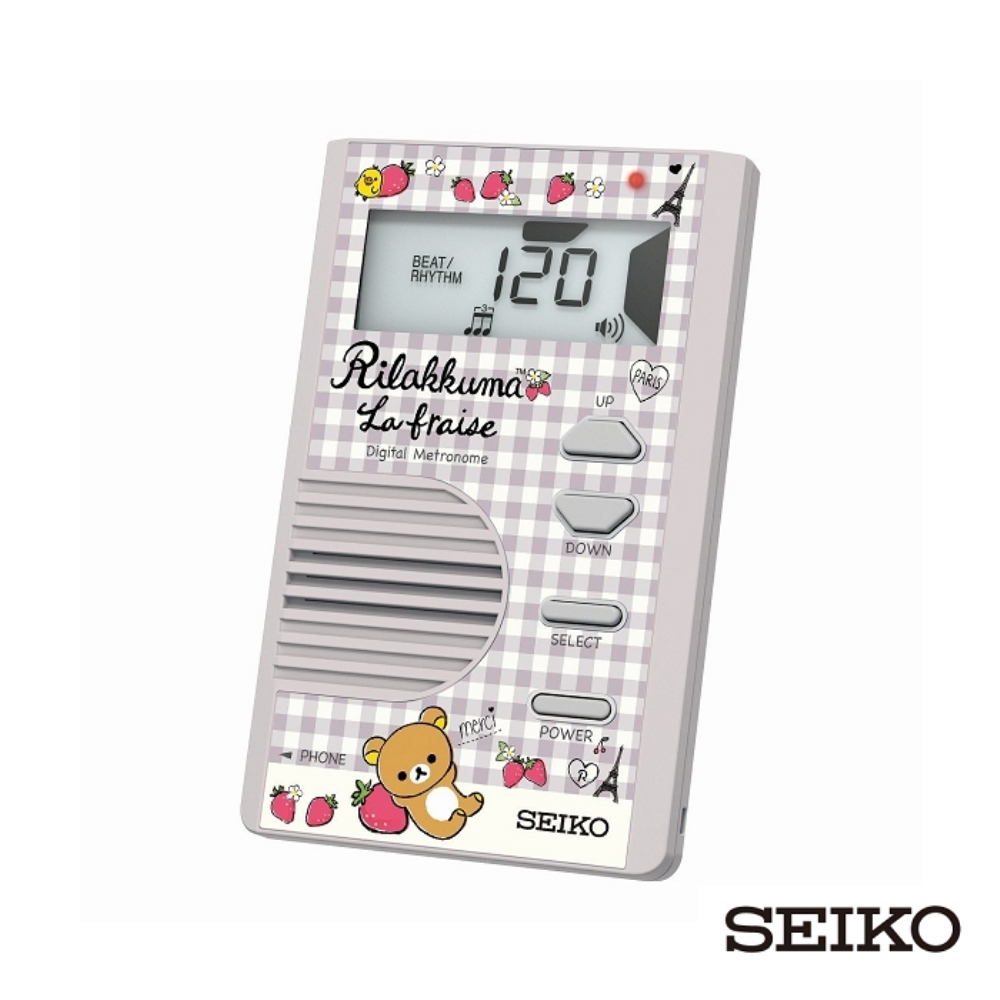 SEIKO DM71RKB  名片型數位節拍器 拉拉熊限定版 淺灰色