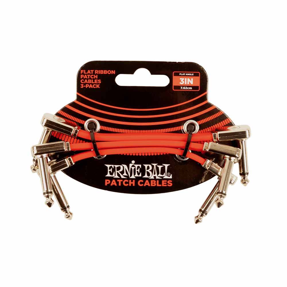 Ernie Ball Flat Ribbon Patch Cable 3in 導線三入組 (共3色)