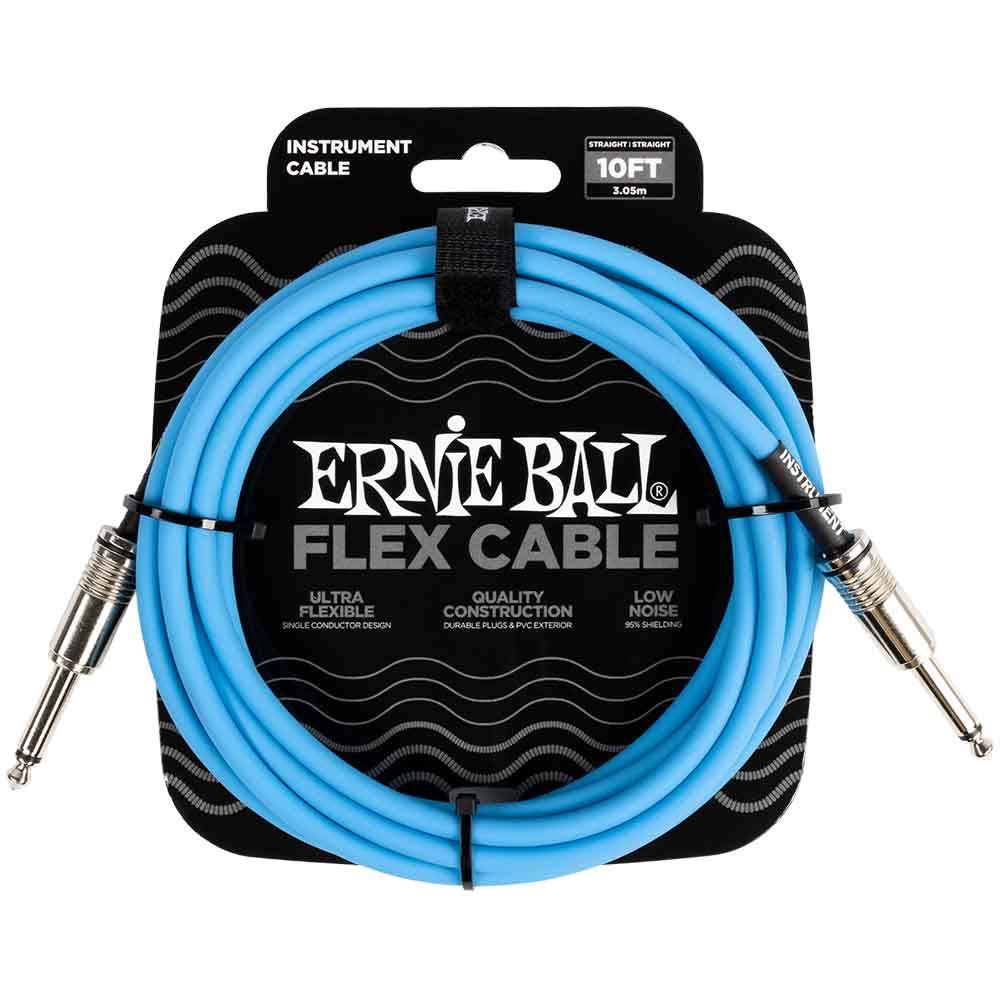 Ernie Ball Flex Instrument Cable Straight/Straight 10ft - Blue 6412 樂器導線
