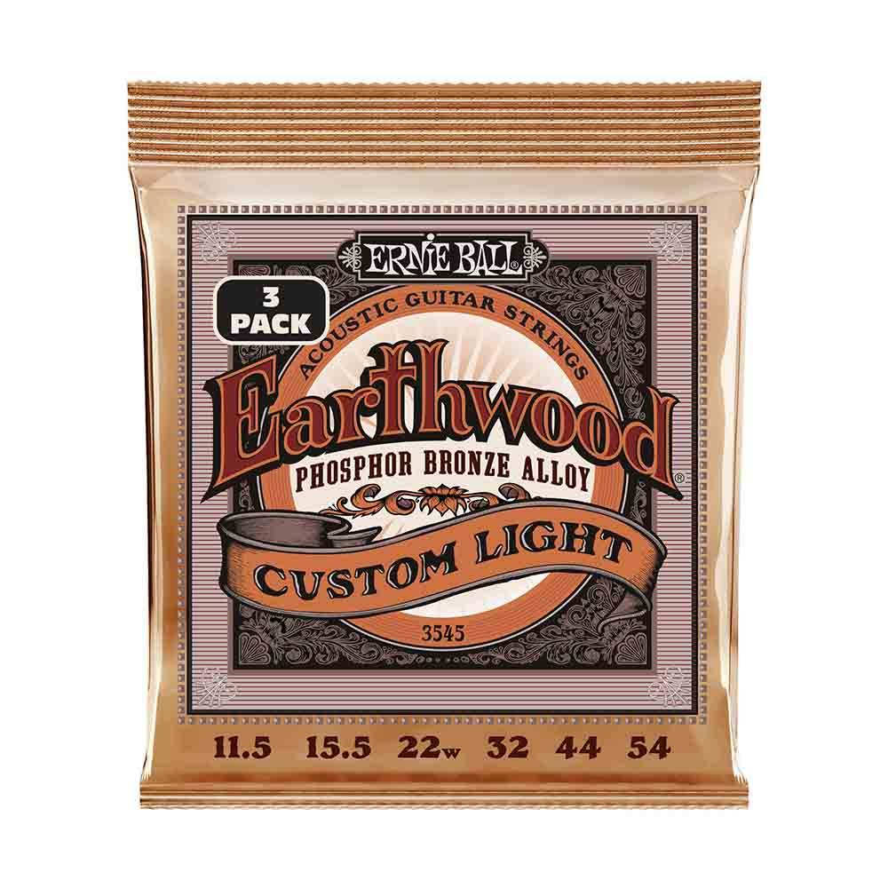 Ernie Ball Earthwood Custom Light Phosphor Bronze 3545 經典純粹 民謠吉他套弦 (3件組) 11.5-54