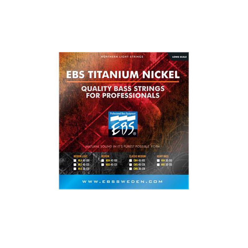 EBS US Titanium Nickel Medium Light 美製鈦鎳 電貝斯五弦套弦 40-125