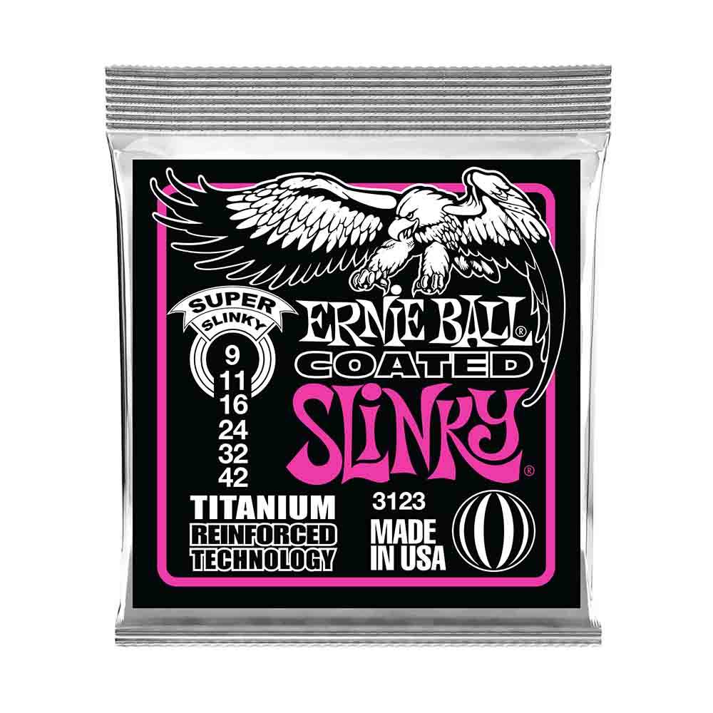 Ernie Ball Super Slinky Coated Titanium RPS 3123 超薄膜鈦強化 電吉他套弦 09-42