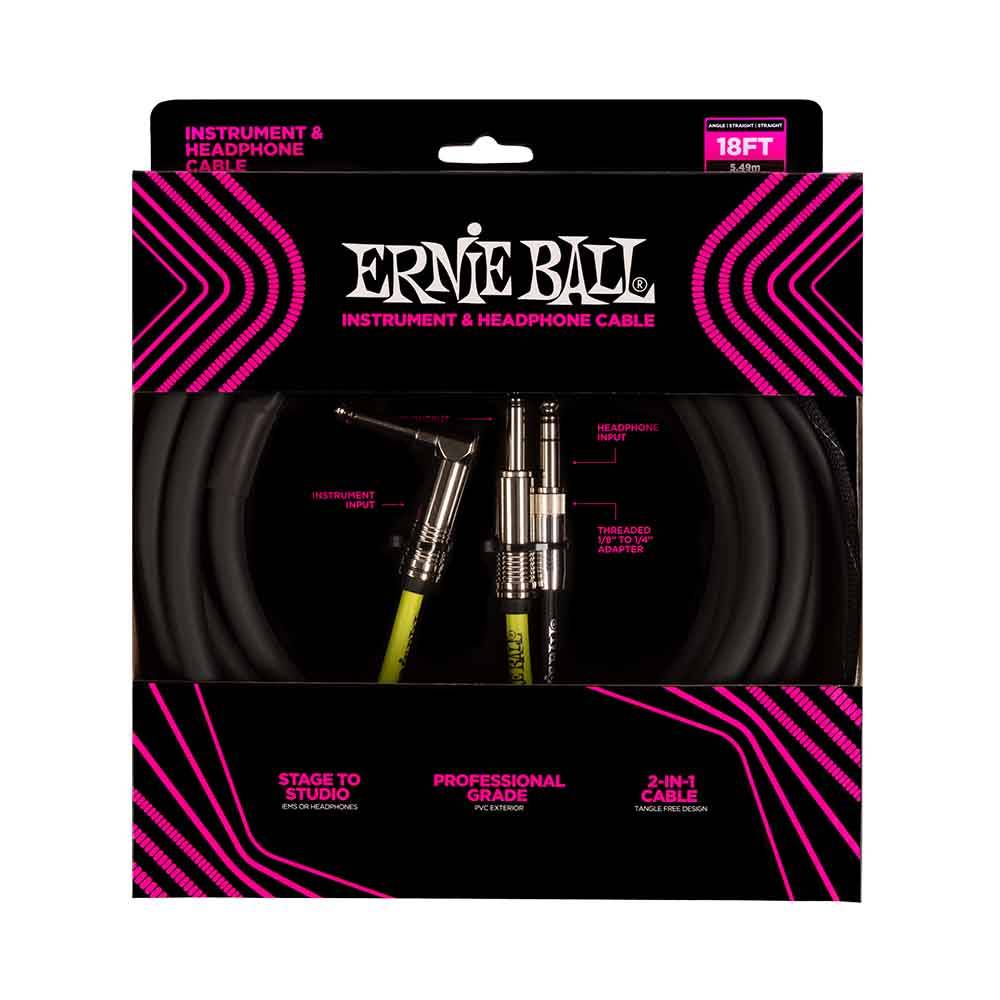 Ernie Ball Instrument & Headphone 18ft 6411 導線