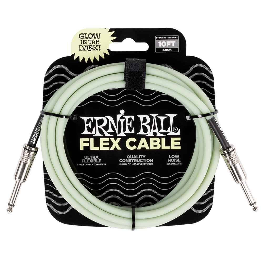Ernie Ball Flex Instrument Cable Straight/Straight 10ft - Glow In Dark 6436 夜光樂器導線