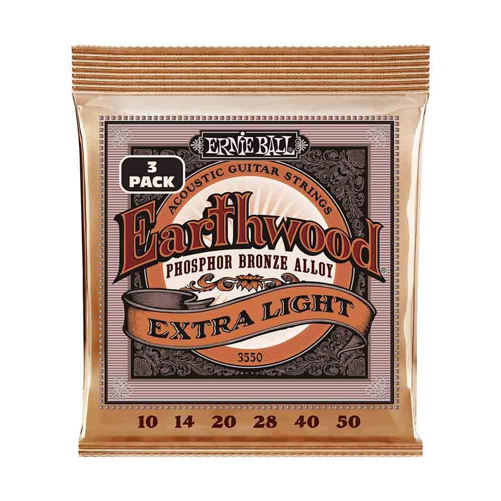 Ernie Ball Earthwood Extra Light Phosphor Bronze 3550 經典純粹 民謠吉他套弦 (3件組) 10-50
