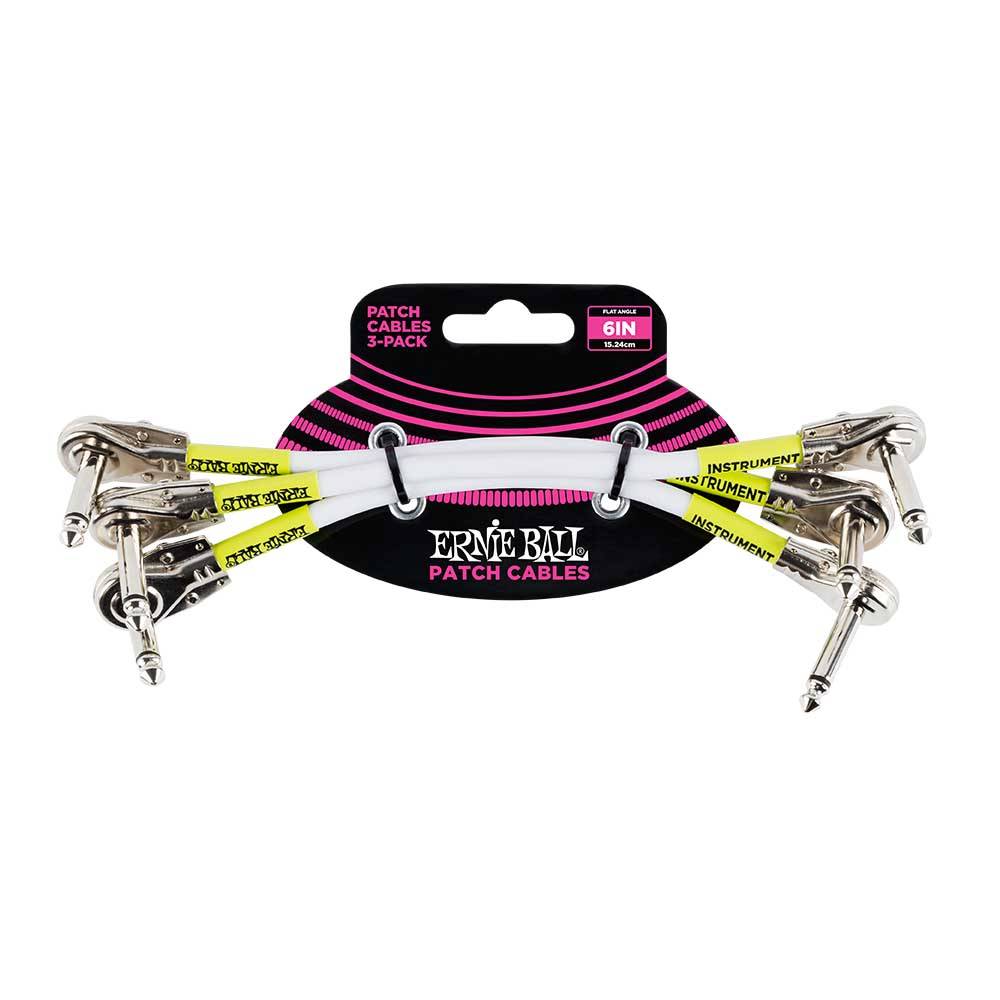 Ernie Ball Classic Patch Cable Flat Angle/Flat Angle 6in 導線三入組 (共2色)