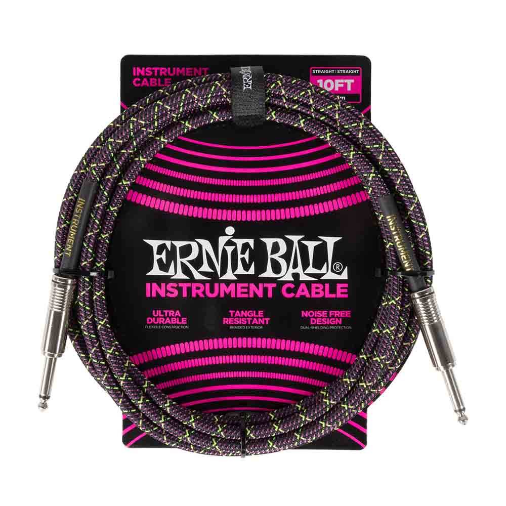 Ernie Ball Braided Instrument Cable Straight/Straight 10ft - Purple Python 6427 樂器導線