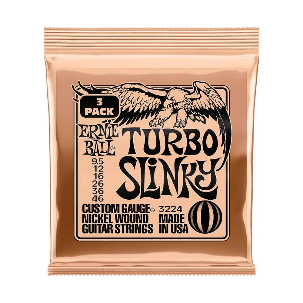 Ernie Ball Turbo Slinky 3224 鎳纏繞 電吉他套弦 (3件組) 9.5-46