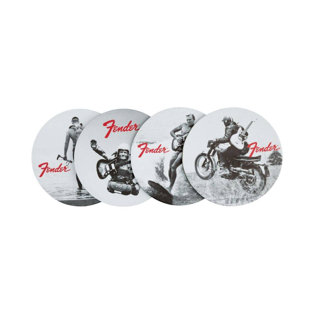 Fender 復古風搖滾杯墊／4件裝