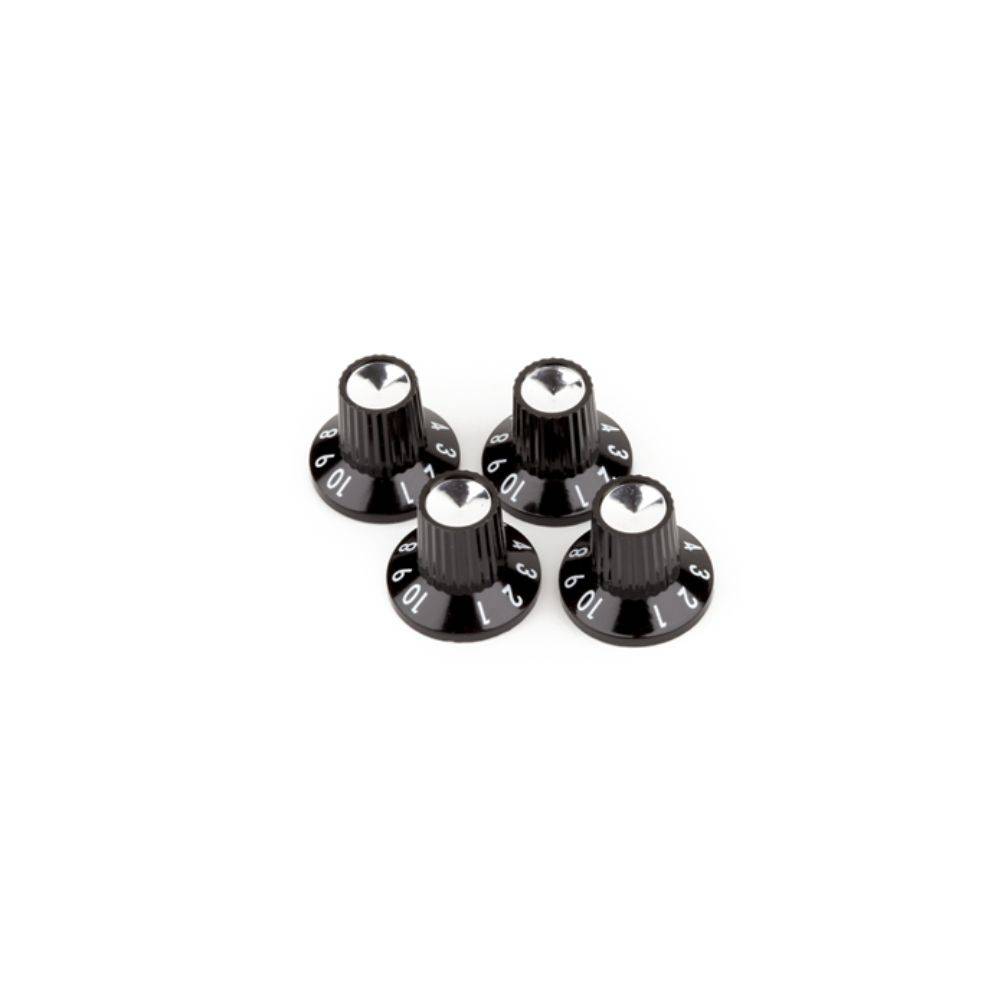 Fender Black-Silver Skirted (1-10) Push-On Amplifier Knobs 音箱旋鈕