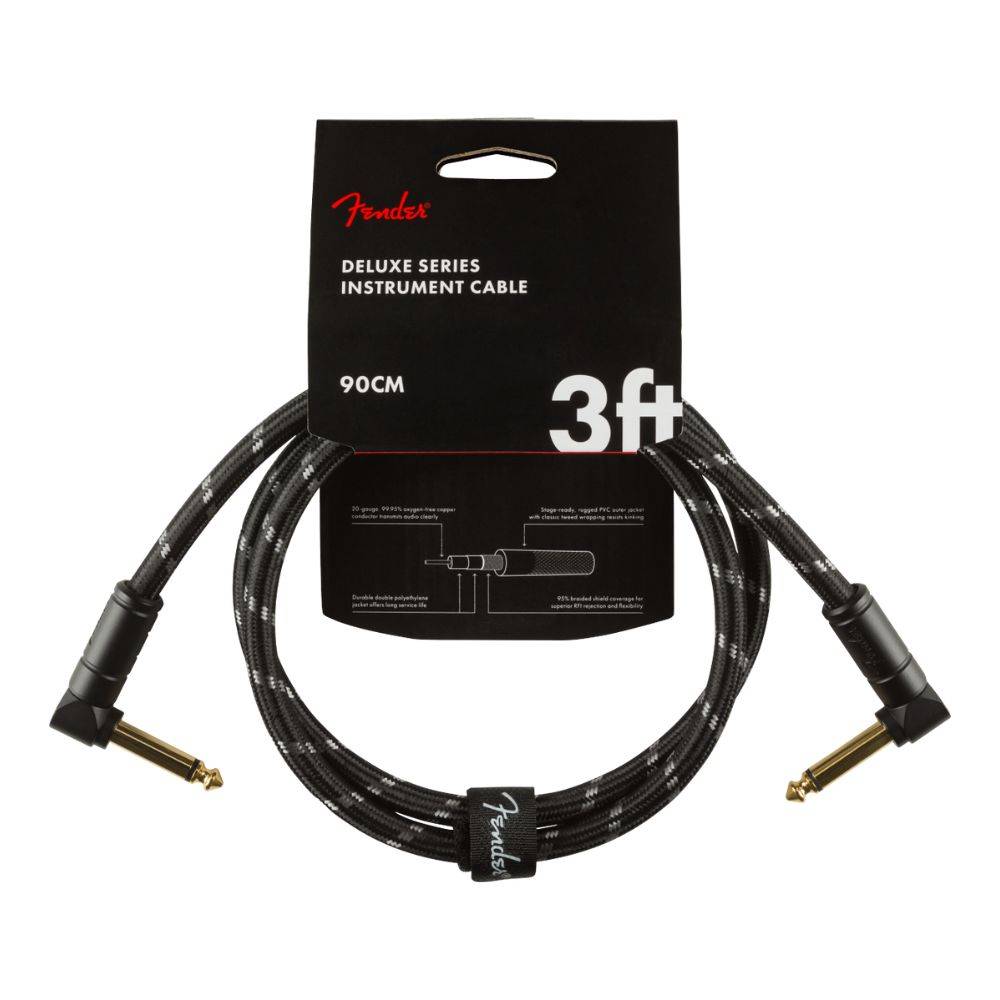 Fender Deluxe Series Tweed Instrument Cables - Black Tweed 吉他導線
