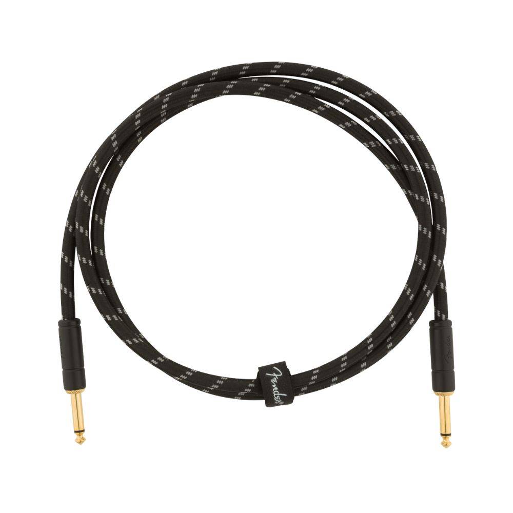 Fender Deluxe Series Tweed Instrument Cables - Black Tweed S/S 吉他導線 (5ft/10ft/15ft/18.6ft/25ft)