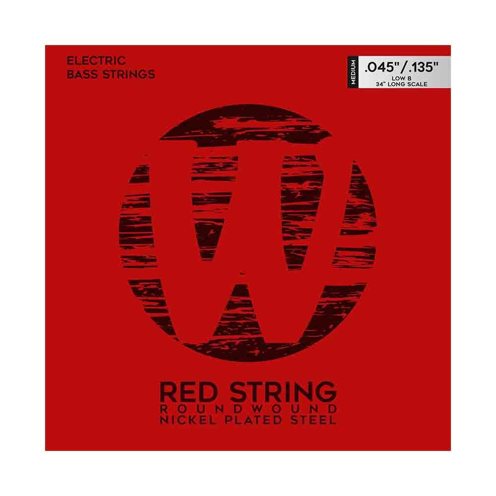 Warwick Red Strings Bass String Set Low B Medium 五弦電貝斯套弦 45-135