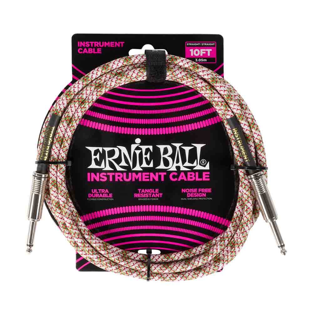 Ernie Ball Braided Instrument Cable Straight/Straight 10ft - Emerald Argyle 6426 樂器導線