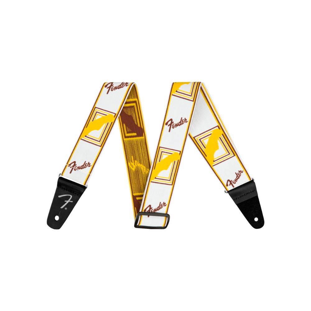 Fender WeighLess Monogram Straps White 背帶