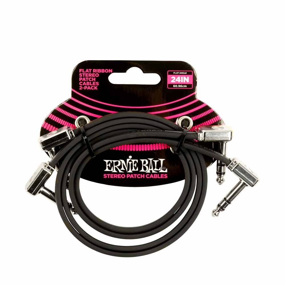 Ernie Ball Flat Ribbon Stereo Patch Cable 24in 6406 立體聲導線二入組