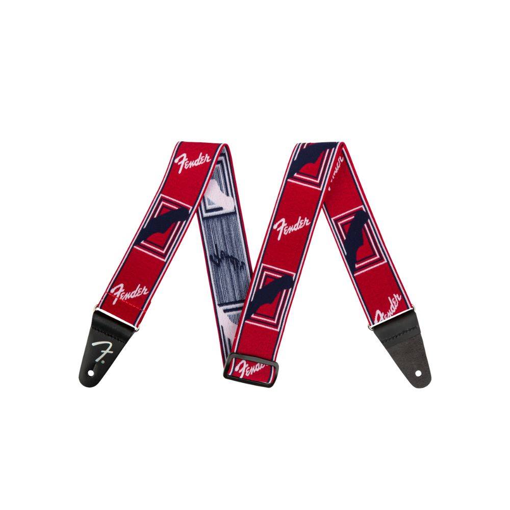 Fender WeighLess Monogram Straps Red 背帶