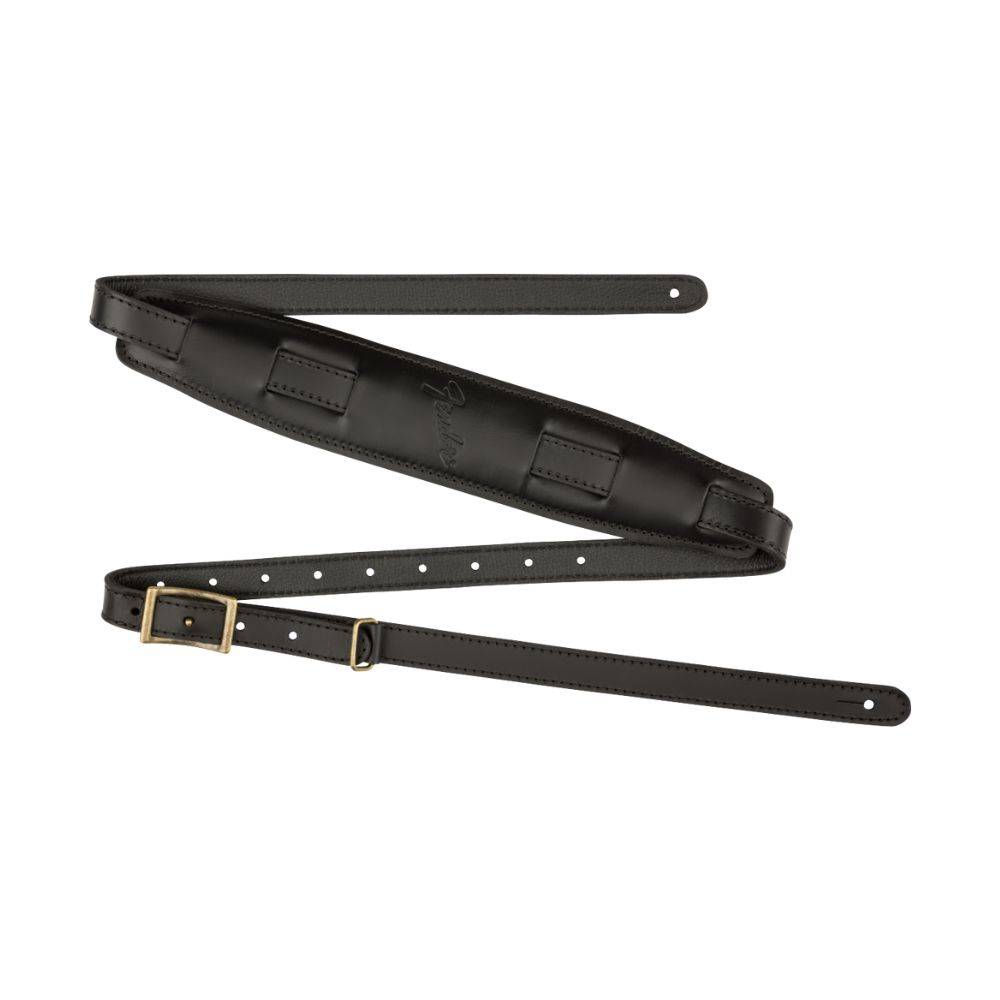 Fender Mustang Leather Saddle Straps Black 背帶