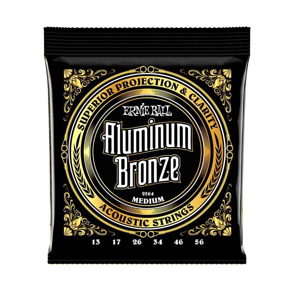 Ernie Ball Medium Aluminum 2564 清晰澈亮 民謠吉他套弦 13-56
