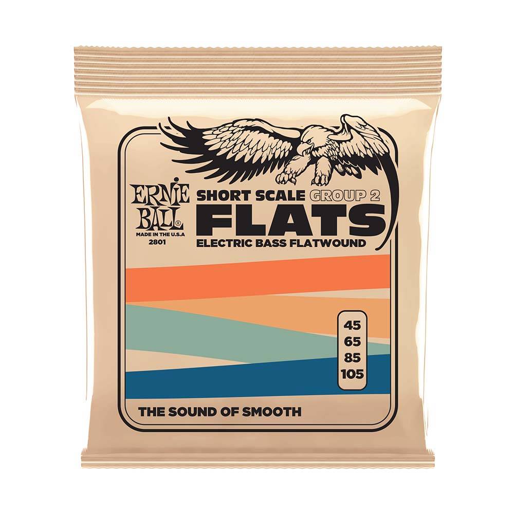 Ernie Ball Flatwound Group 2 Short 2801 不鏽鋼平滑弦 電貝斯套弦 45-105