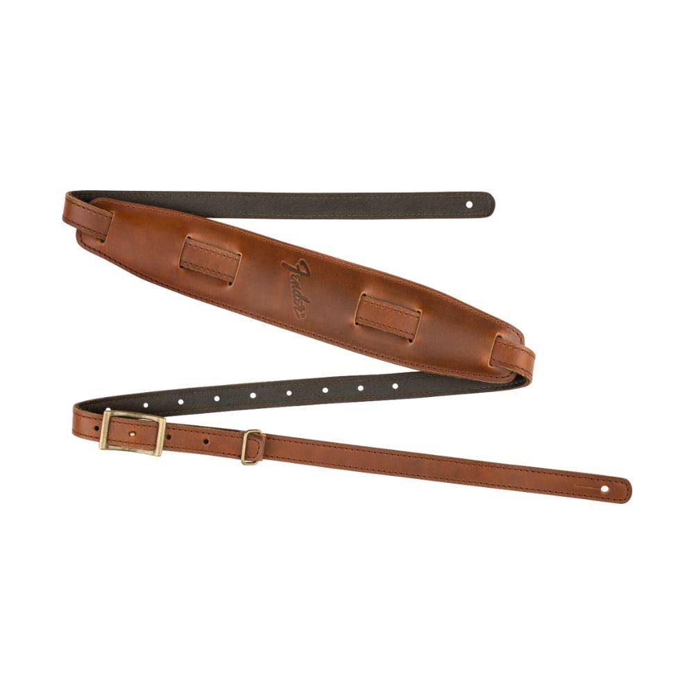 Fender Mustang Leather Saddle Straps Cognac 背帶