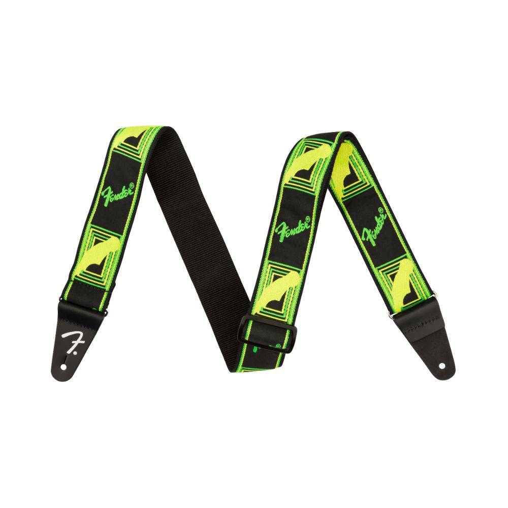 Fender Neon Monogrammed Strap Green and Yellow 背帶