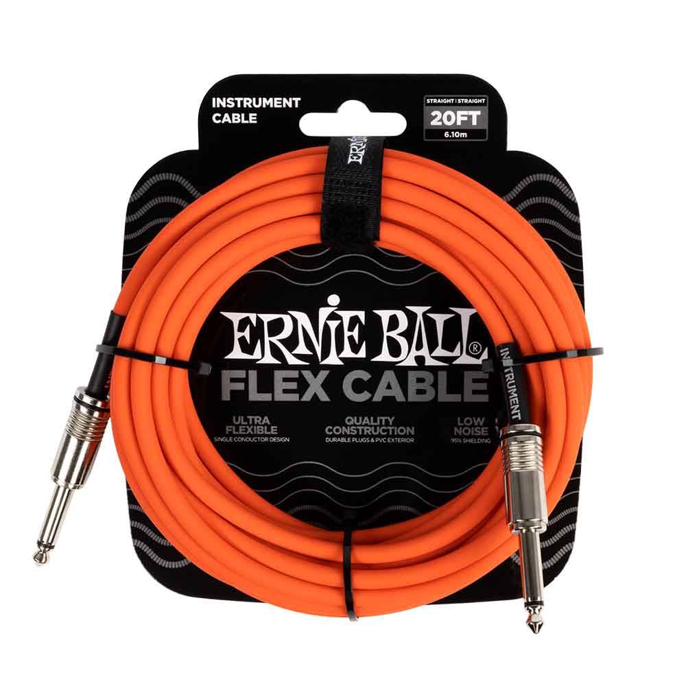 Ernie Ball Flex Instrument Cable Straight/Straight 20ft - Orange 6421 樂器導線