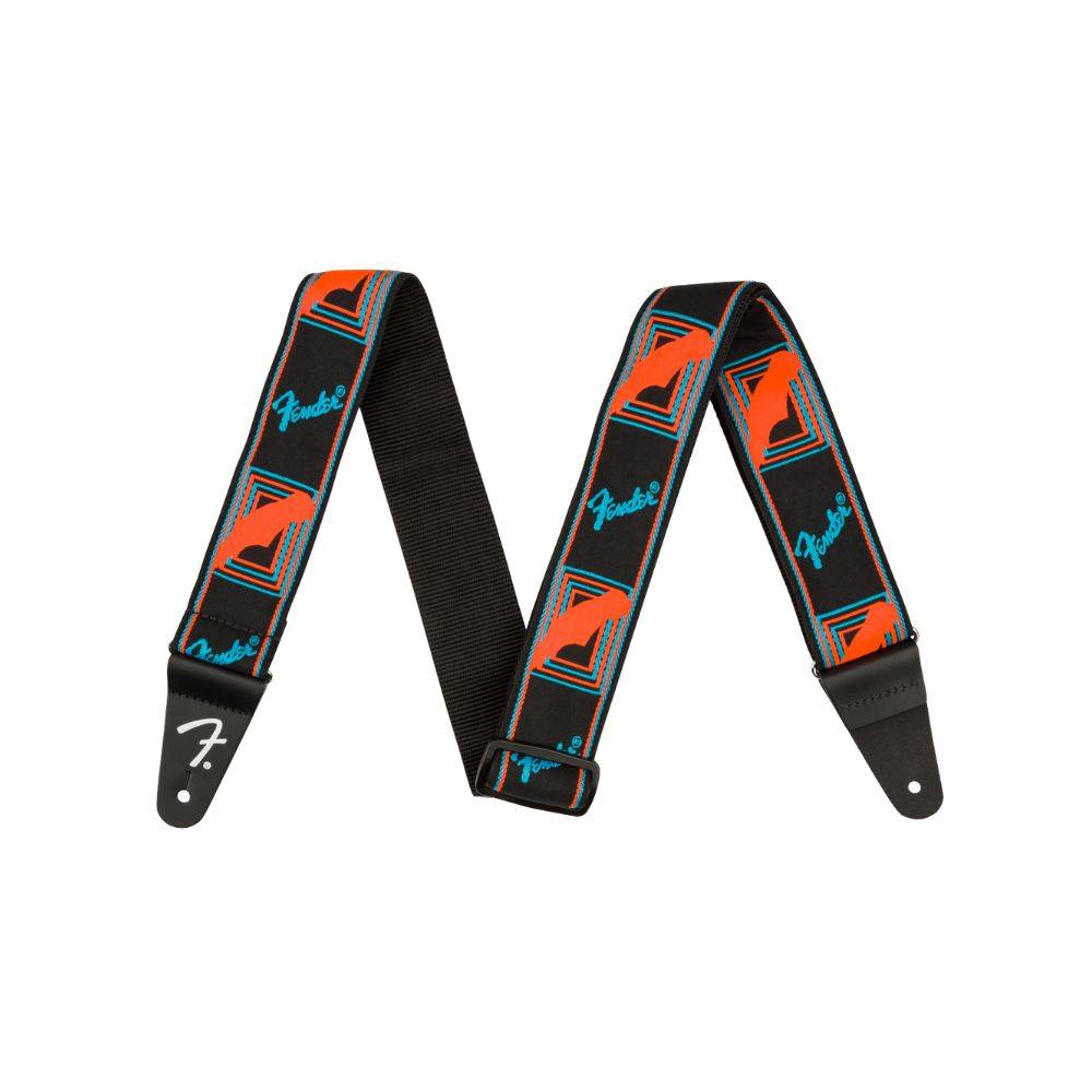Fender Neon Monogrammed Strap Blue and Orange 背帶