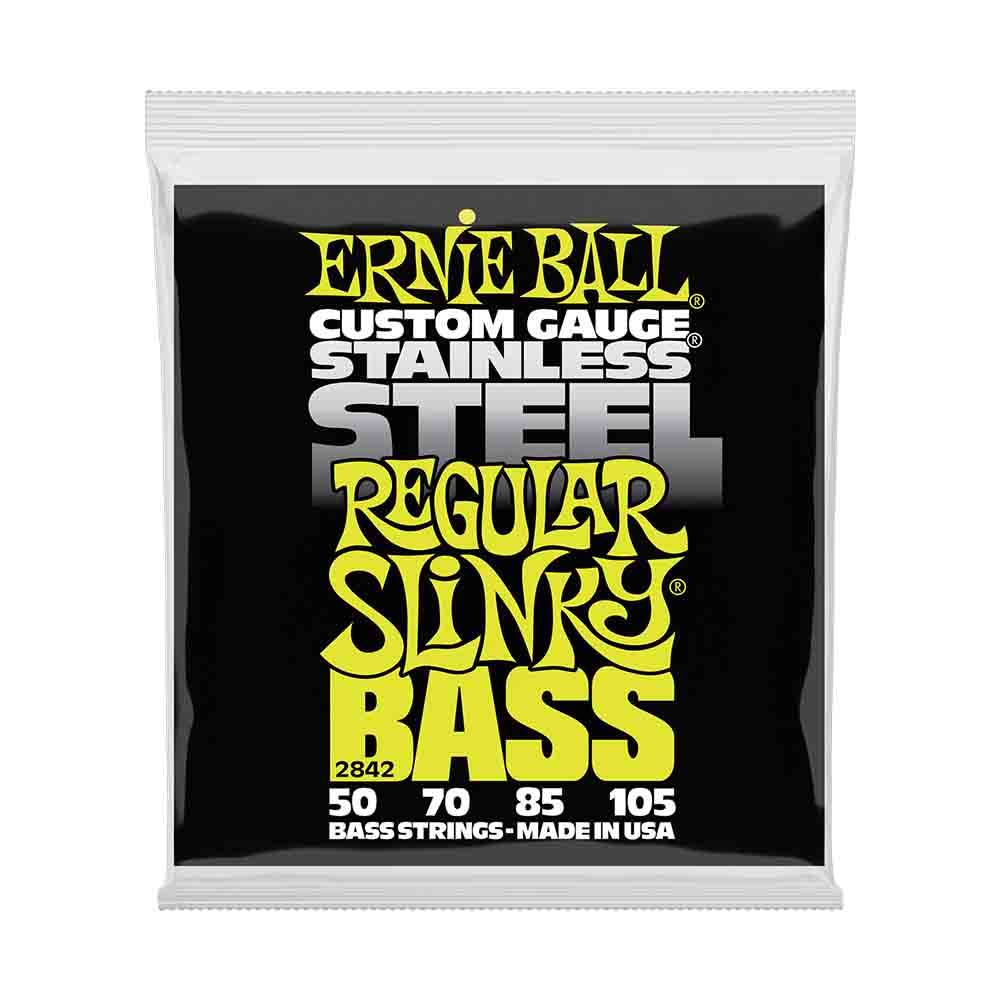 Ernie Ball Regular Slinky Stainless Steel 2842 經典不鏽鋼 電貝斯套弦 50-105
