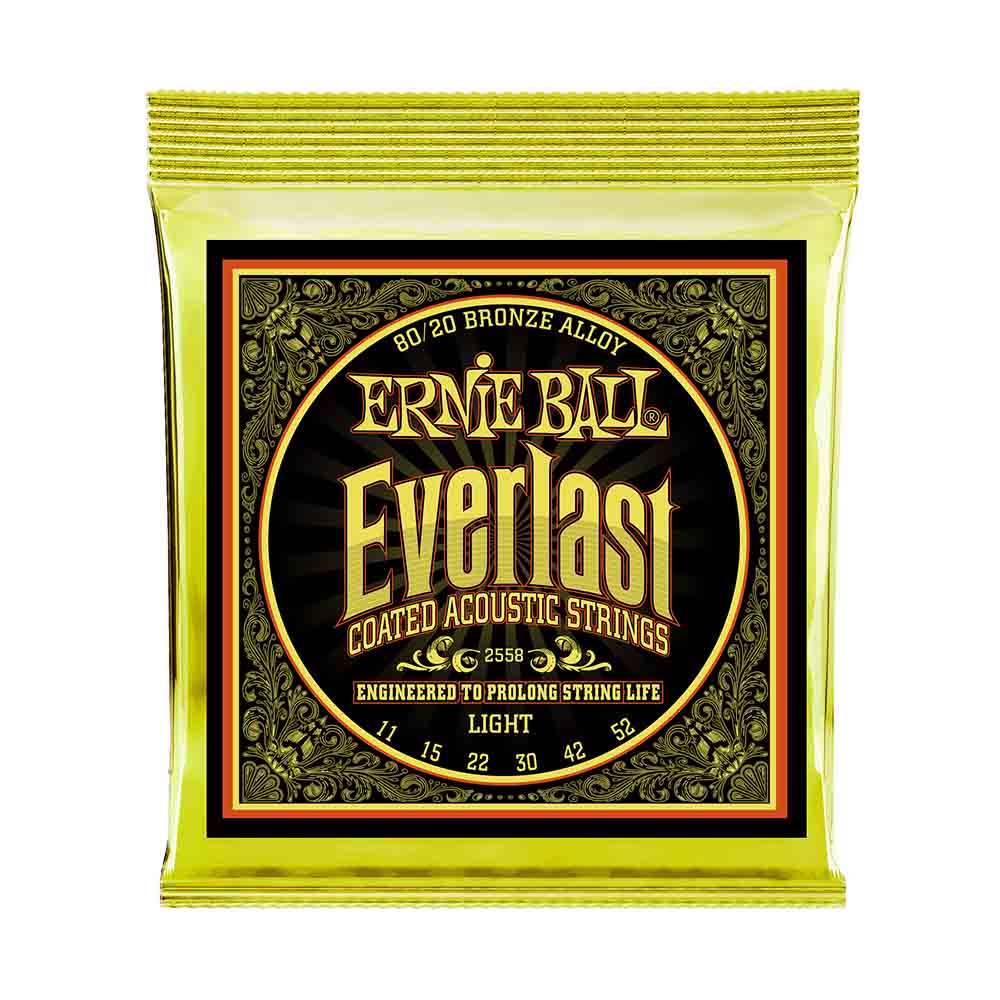 Ernie Ball Everlast Light Coated 80/20 Bronze 2558 超薄鍍膜 民謠吉他套弦 11-52