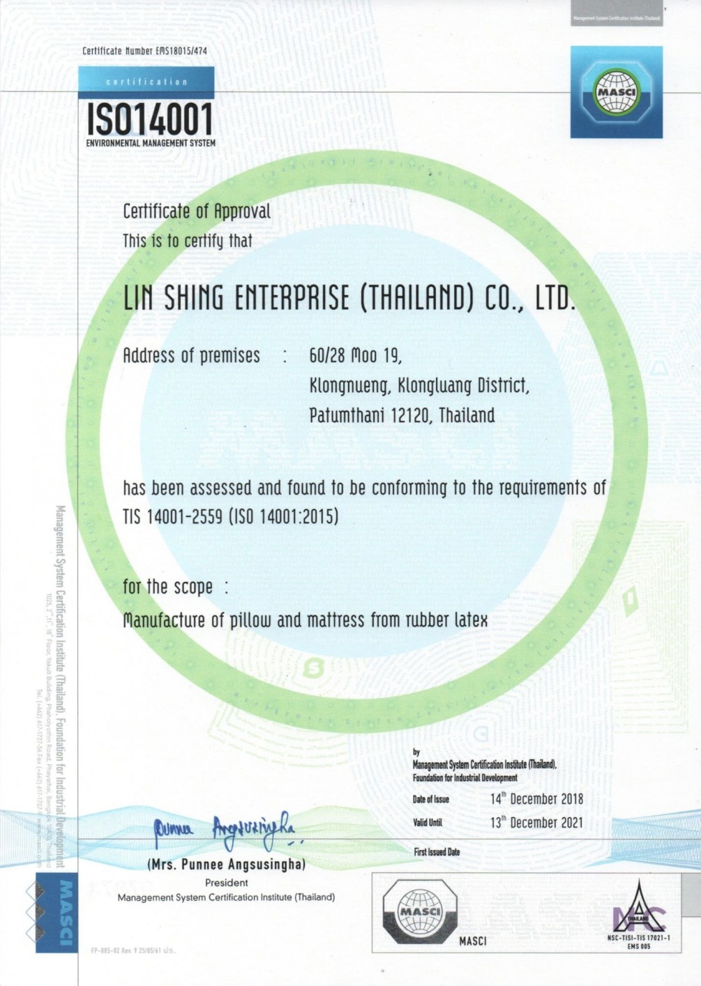 ISO 14001-LIN SHING | A natural latex total solution provider ...
