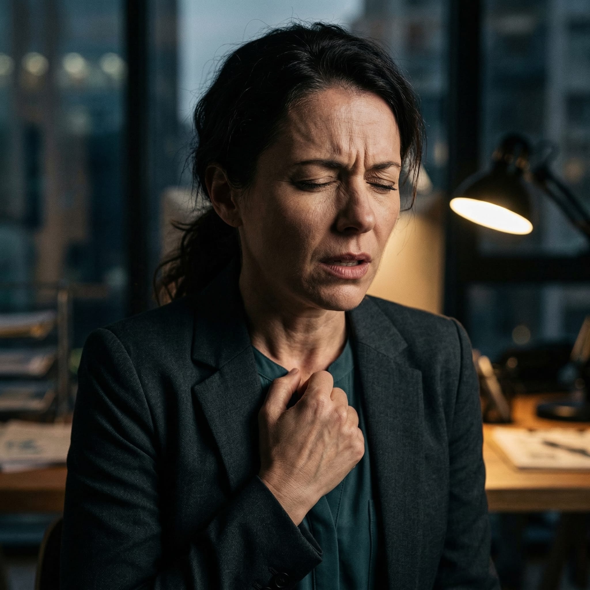 胸悶氣短、呼吸不順的沉重情境