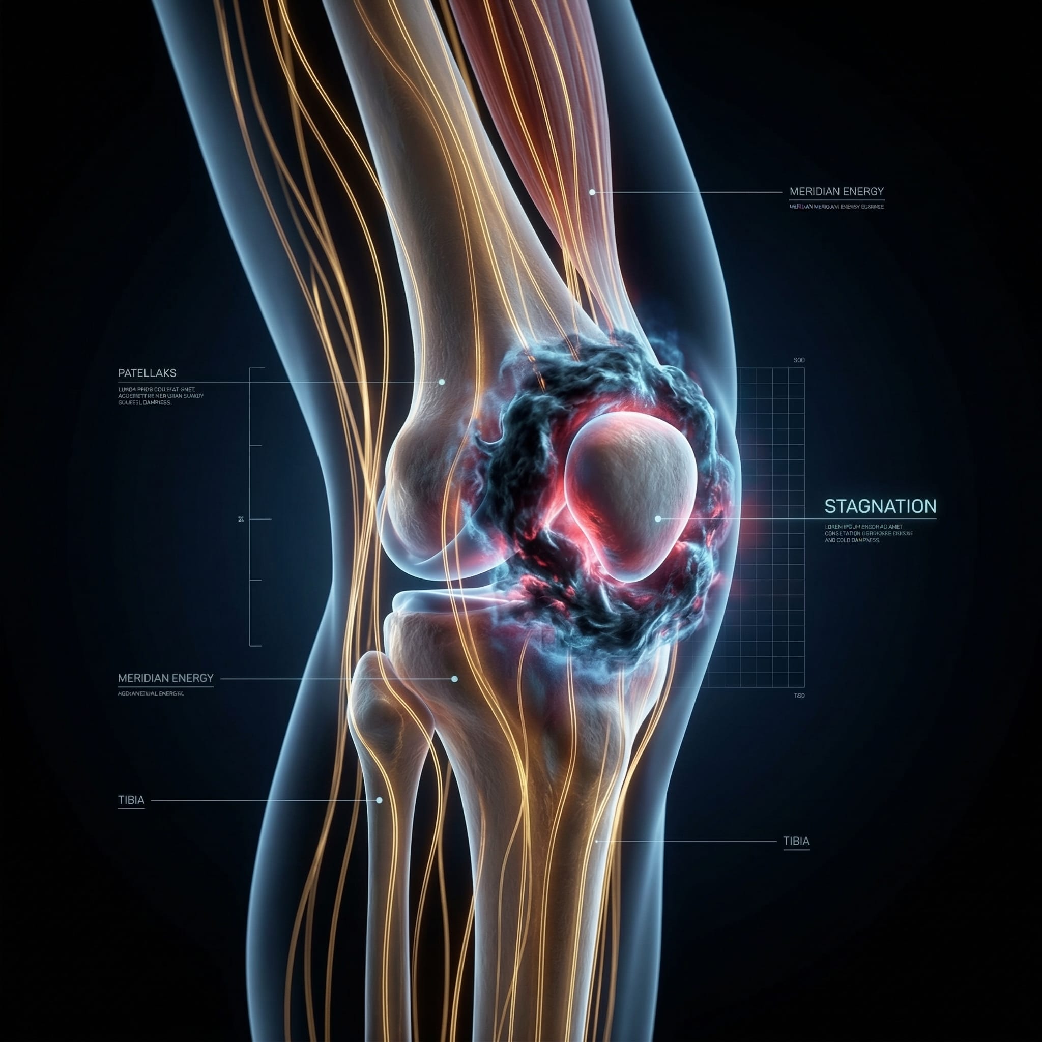 膝關節周圍的寒濕與氣血淤堵
