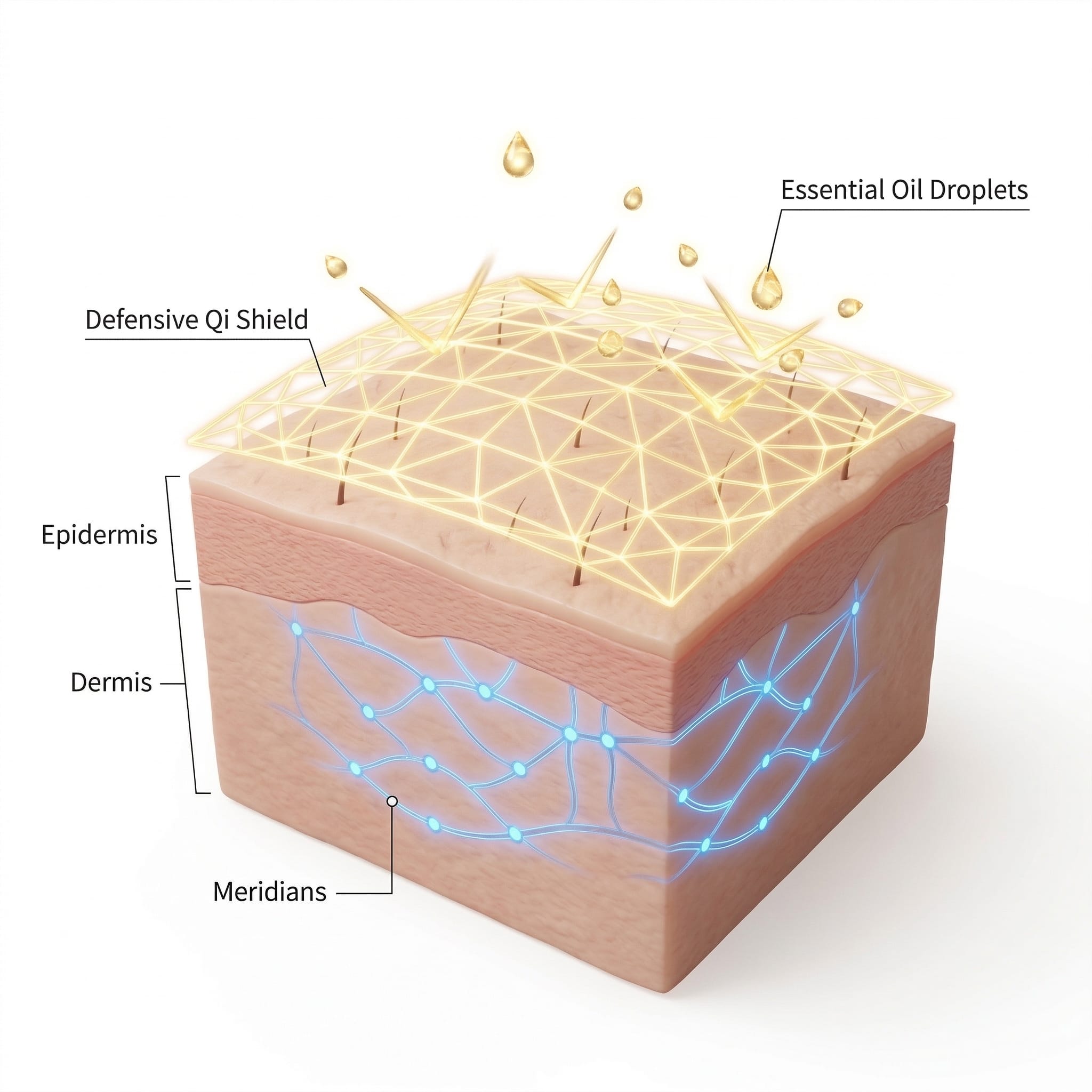 衛氣鬱結阻擋精油滲透經絡