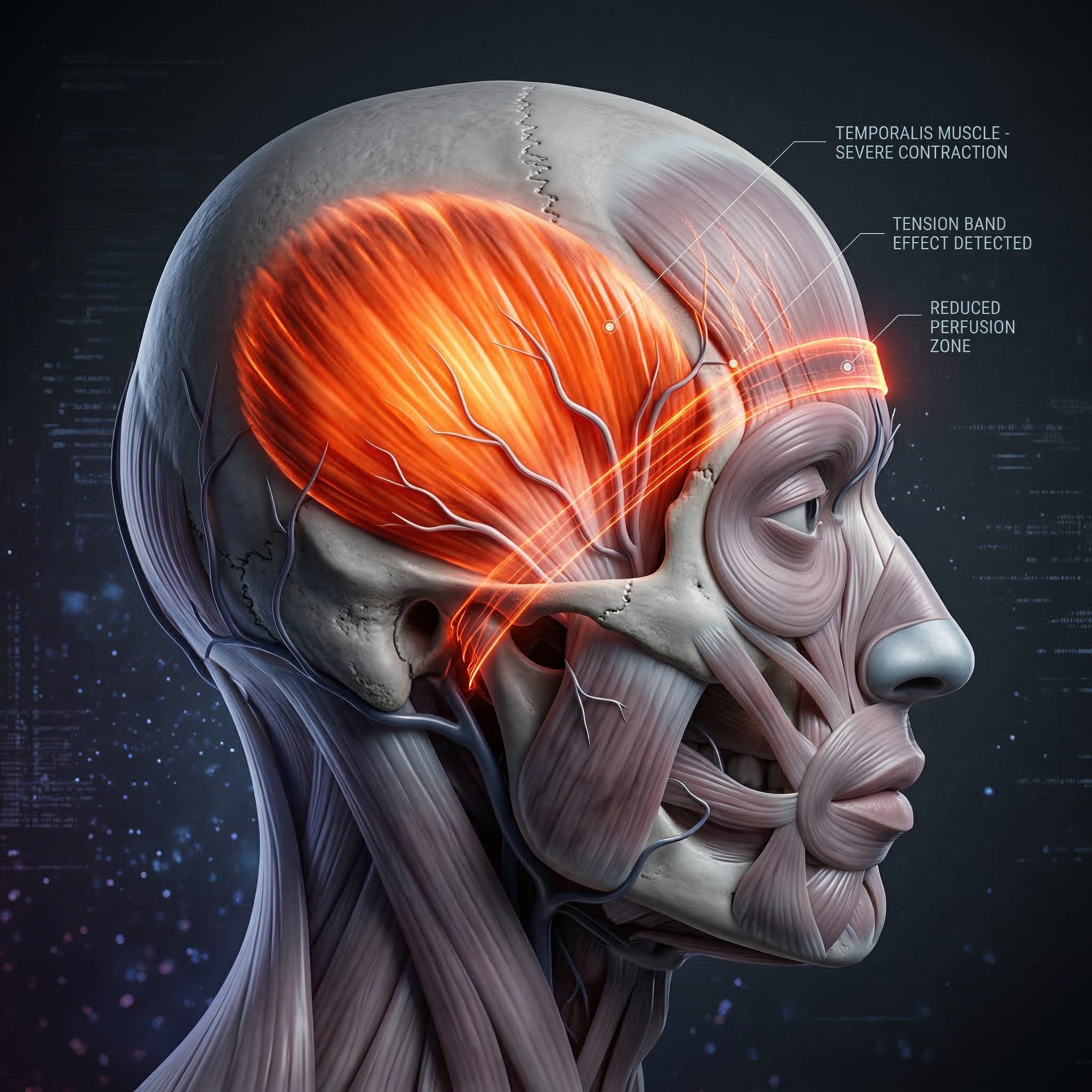 顳肌與枕下肌筋膜緊繃造成的張力性頭痛與眼壓