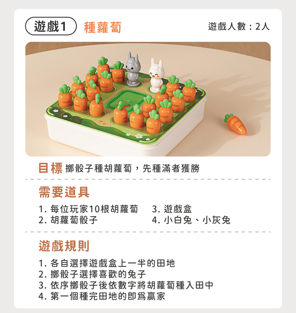 HolaLand 匯樂兔子拔蘿蔔親子桌遊使用說明3