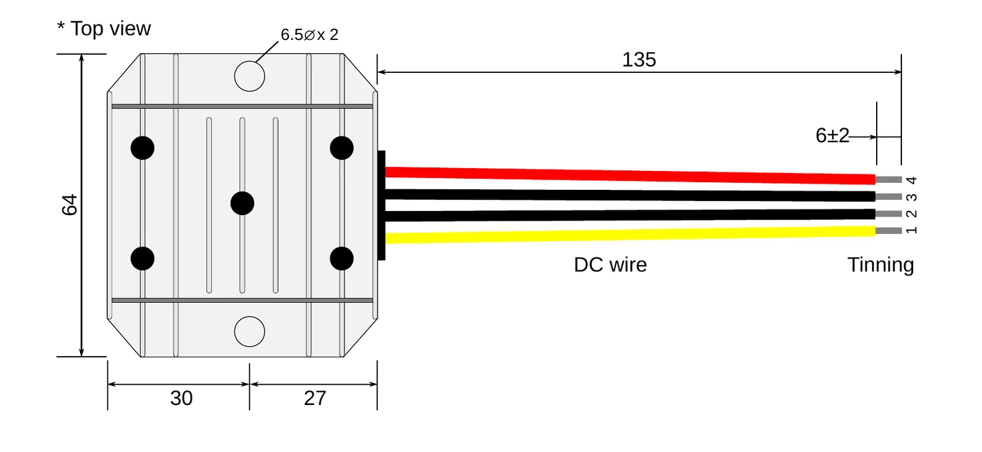 HDD07212S mechanical drawing - top view