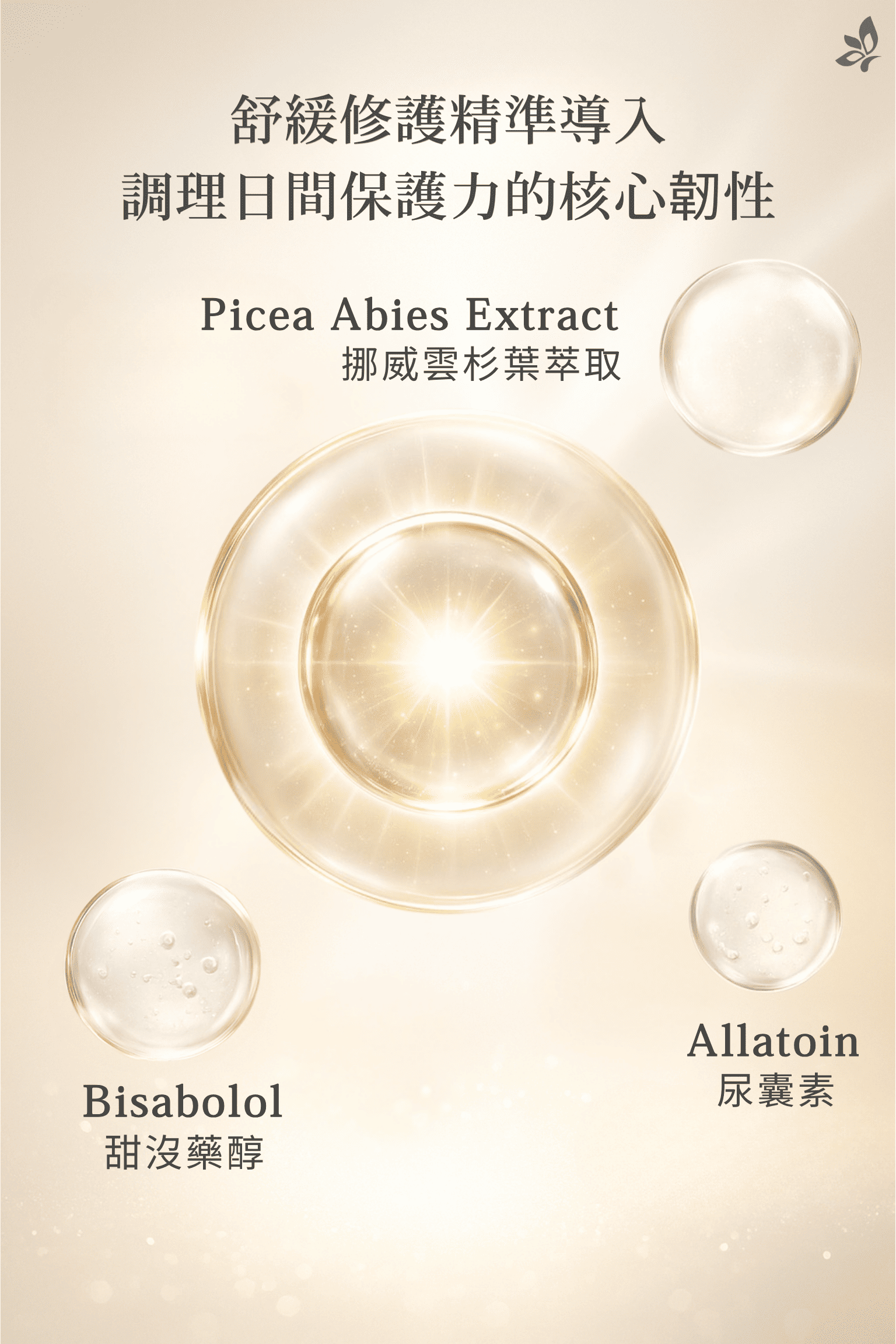 GH菁妍全日型清爽防護霜－亮膚色｜保養成分與舒適膚感示意